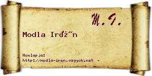Modla Irén névjegykártya